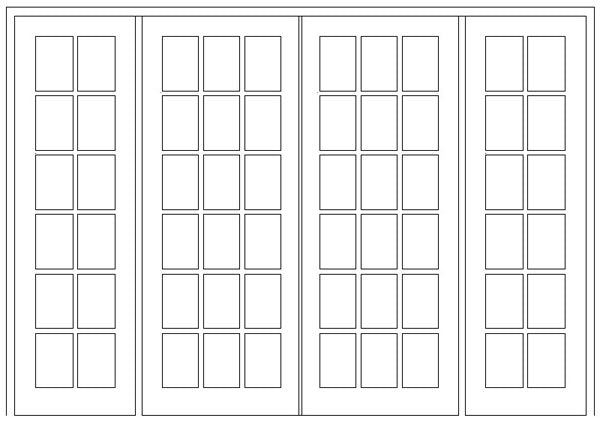6/16/6 Small Pane Entrance Unit 2995W X 2076H