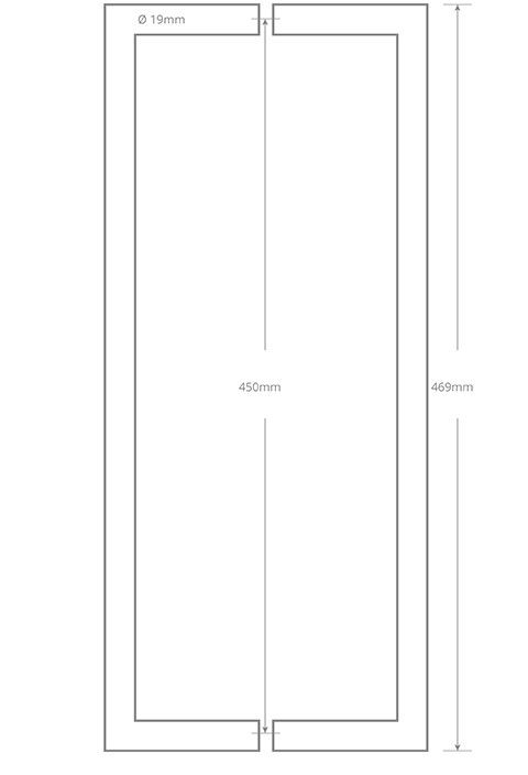 Square Section Handle 450 QS2623BTB