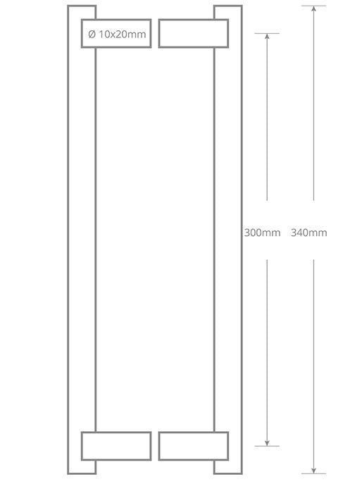 Oblong Section handle 340mm QS2612BTB