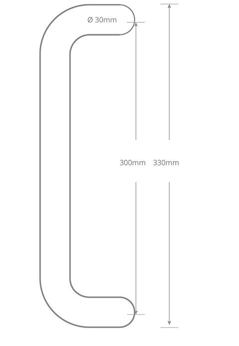 Cranked D handle QS2301BTB