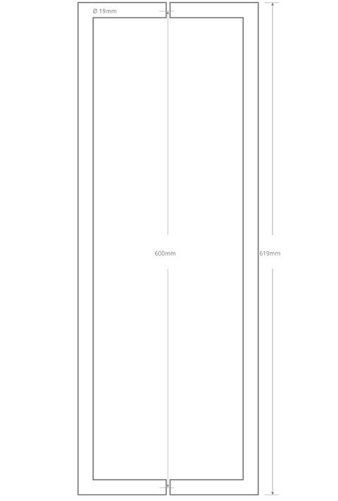 Square Section Handle 600 QS2624BTB