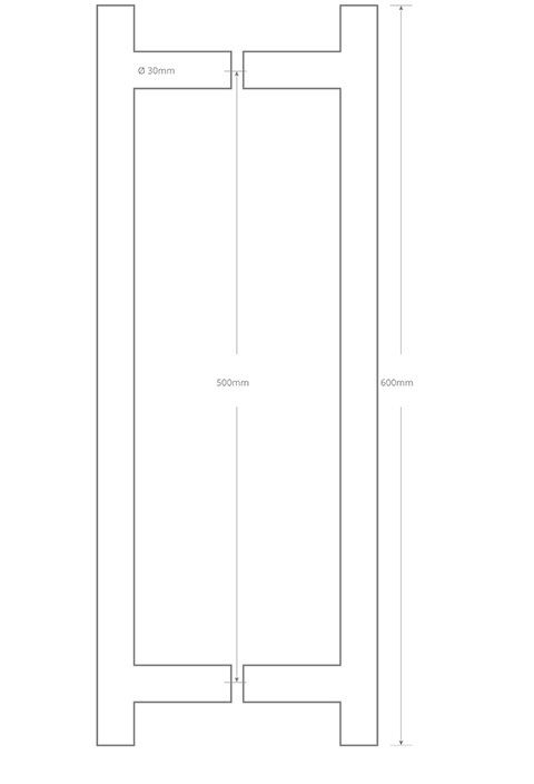 Mitred T handle 600 QS2701BTB