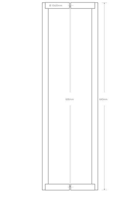 Oblong Section handle 600mm QS2614BTB