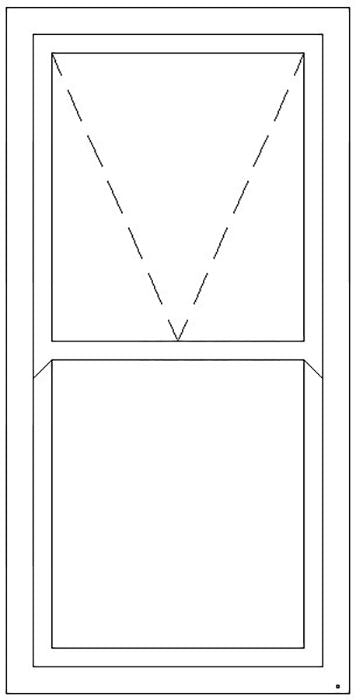 900W X 2100H Full Glass Mock Sash Window