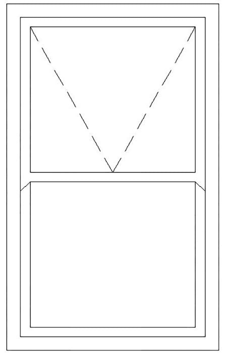 1200W X 2100H Full Glass Mock Sash Window