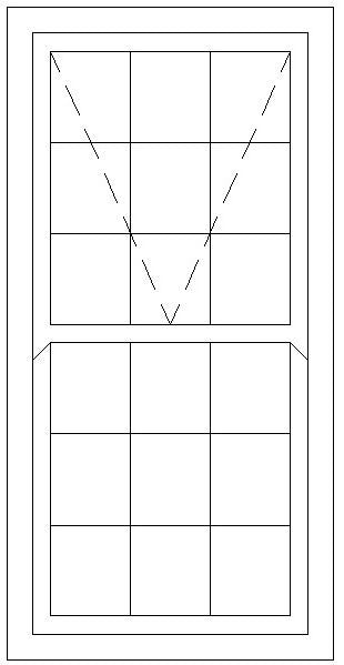 900W X 1800H Cape Dutch Mock Sash Window