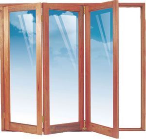 2400mm 3 Door Full Pane Folding Door Unit LHS - Folding Doors