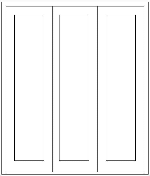 2400mm 3 Door Full Pane Folding Unit LHS