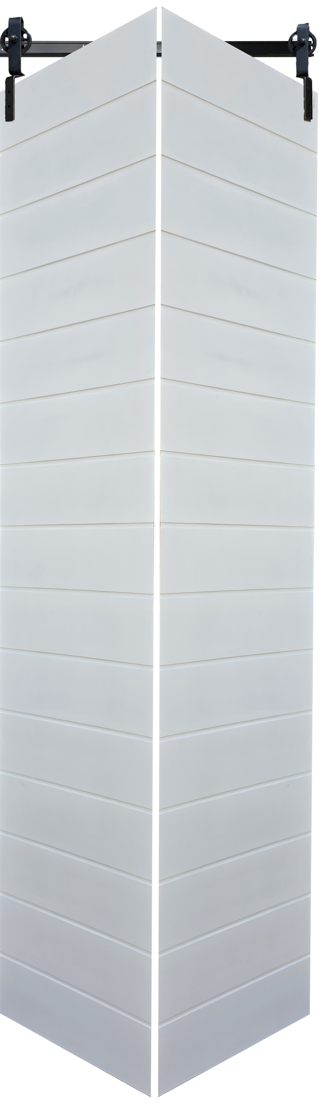 White Primed Grooved Medium Duty Barn Bifold Door