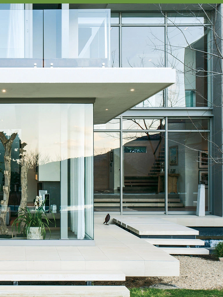 Contemporary house with aluminium windows and sliding doors