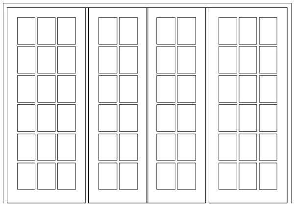 8/12/8 Small Pane Entrance Unit 2997W X 2076H