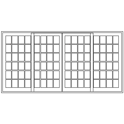 4200mm Wide Small Pane Slider 4 Door