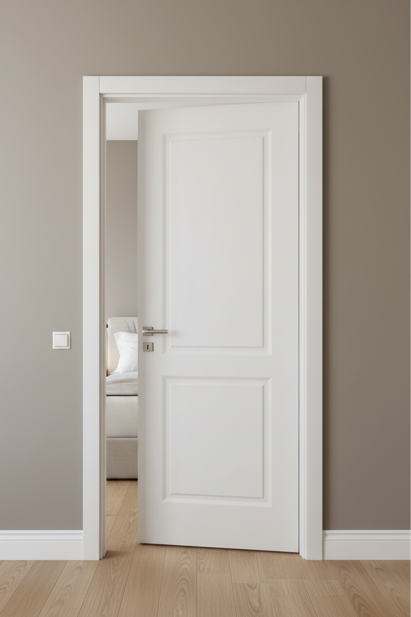 2 Panel Elegance Deep Moulded door in a room with a neutral color scheme
