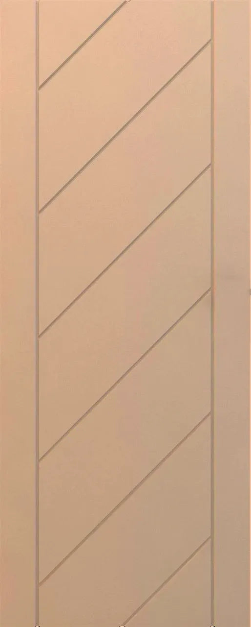 Raw MDF Door with diagonal and horizontal grooves