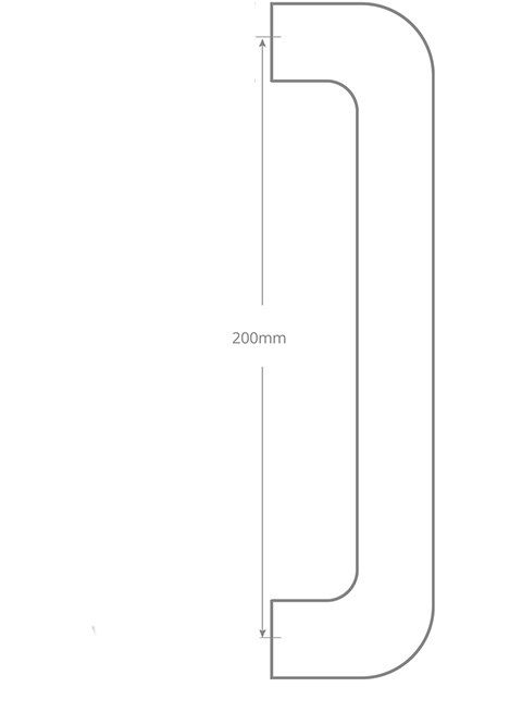 D handle 19x200mm bolt thru