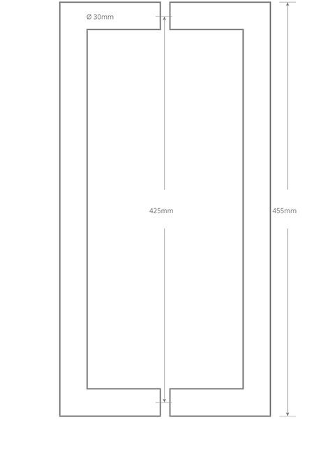 Round section handle 455mm QS2601BTB