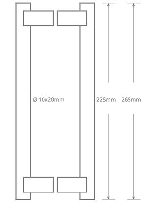 Oblong Section handle 265mm QS2611BTB