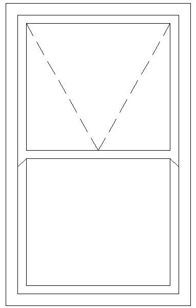 1200W X 1800H Full Glass Mock Sash Window