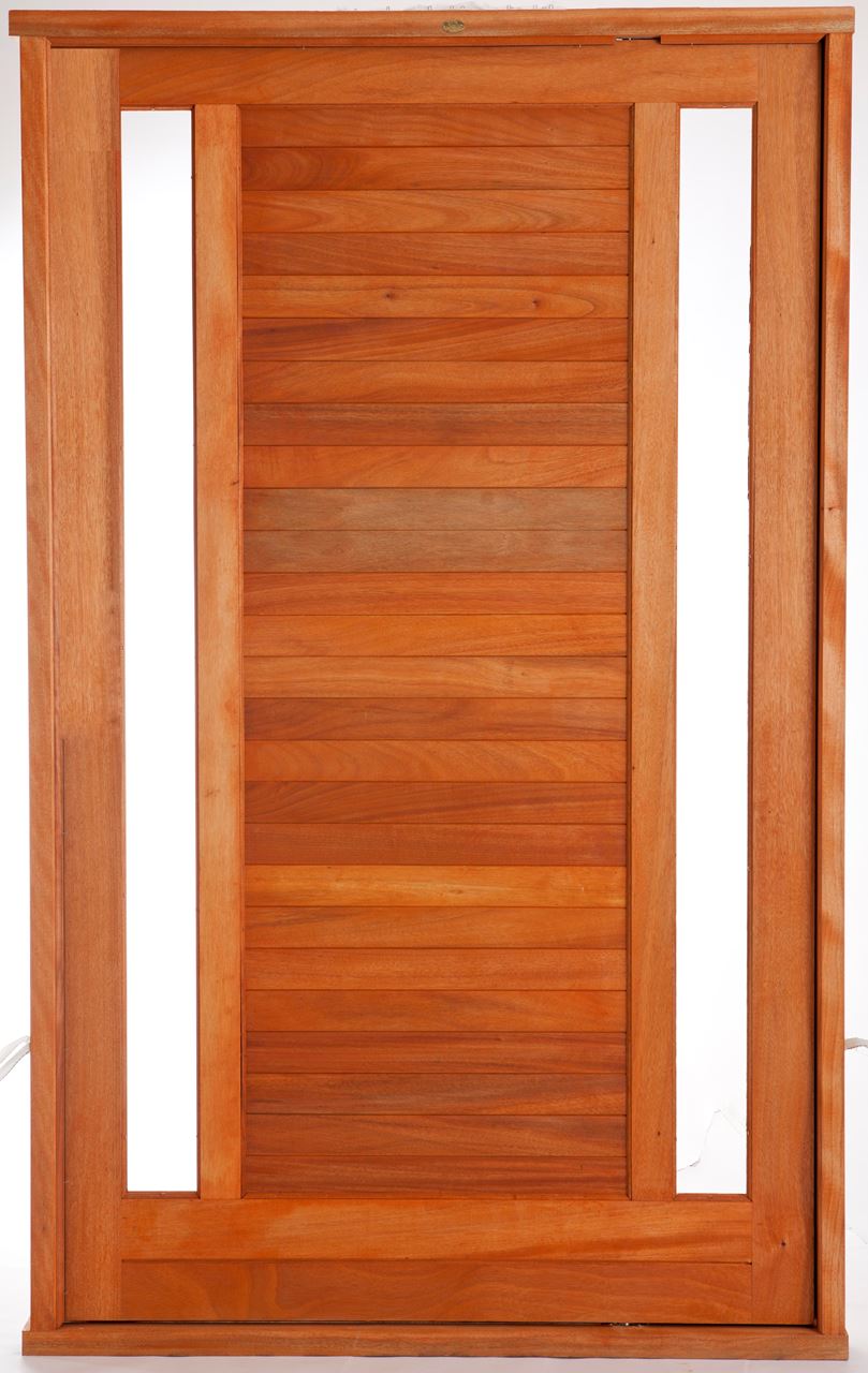 Glass & Slatted Pivot Door