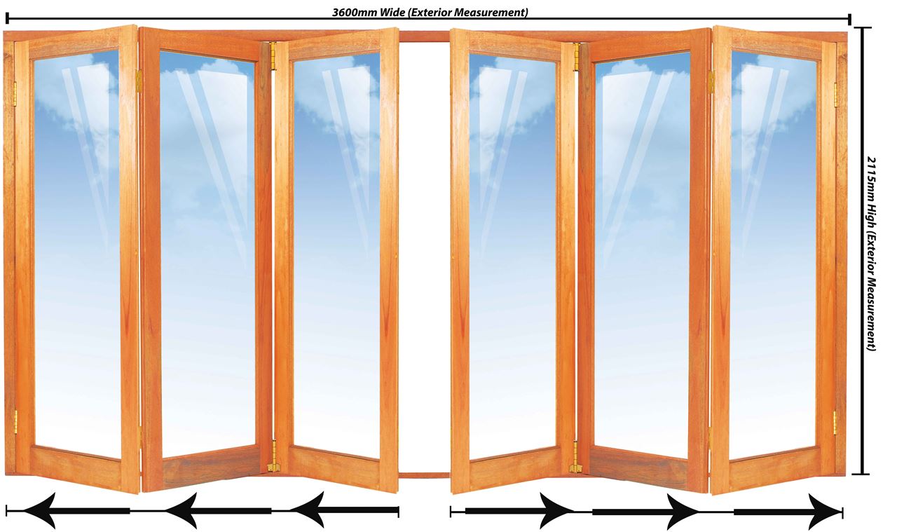 3600mm 6 Door Full Pane Folding Unit