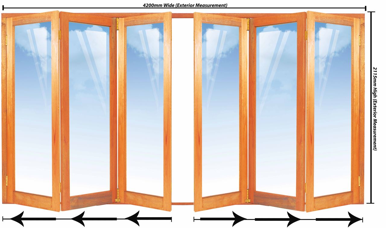 4200mm 6 Door Full Pane Folding Unit
