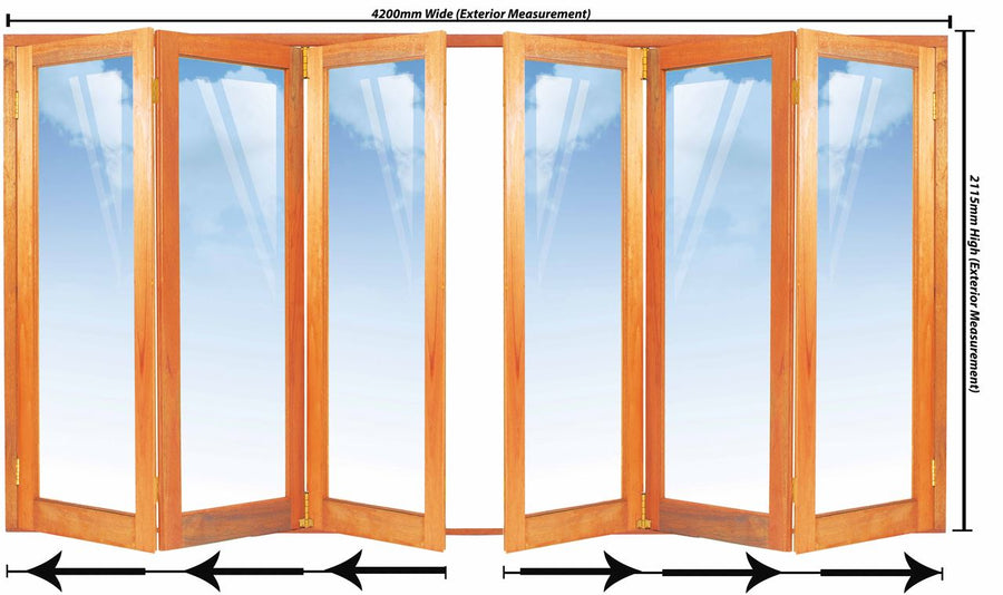 4200mm 6 Door Full Pane Folding Unit