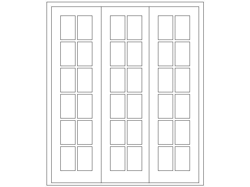 1800mm 3 Door Small Pane Folding Unit RHS