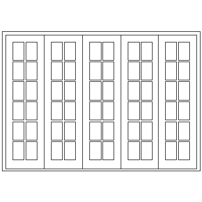 3000mm 5 Door Small Pane Folding Unit LHS