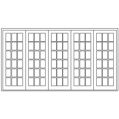 3600mm 5 Door Small Pane Folding Unit RHS