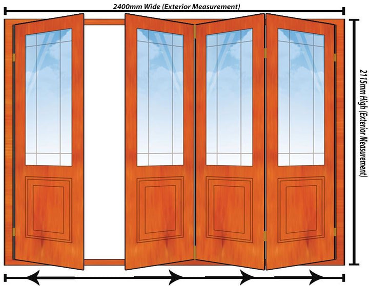 2400mm 4 Door Happy Door Folding Unit RHS
