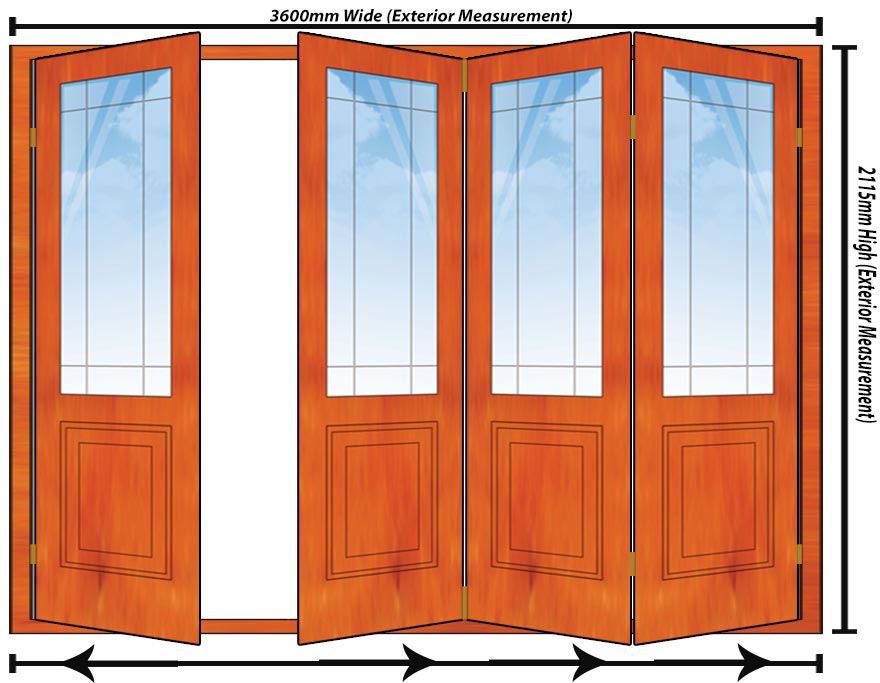 3600mm 4 Door Happy Door Folding Unit RHS