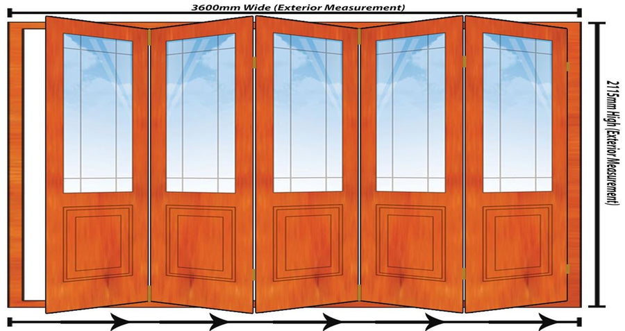3600mm 5 Door Happy Door Folding Unit RHS