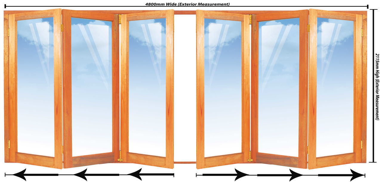 4800mm 6 Door Full Pane Folding Unit