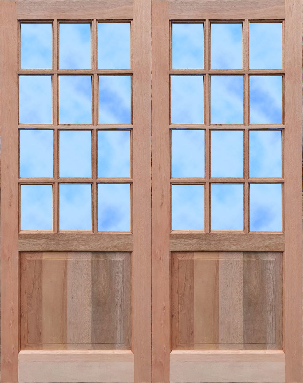 Pair of Strongwood Top Panel Bottom doors 1613 x 2032