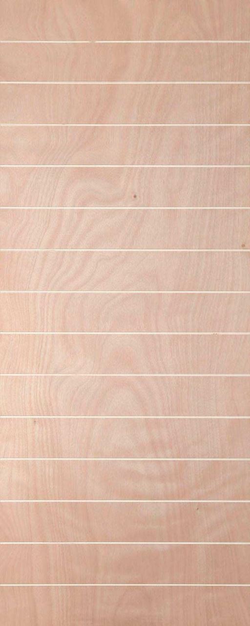 Okoume Veneered Grooved EE Interior Door 813 x 2032mm – Front View