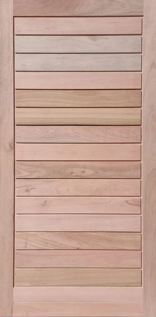 Horizontal Slatted Door Pre-Hung in frame 1200 X 2400