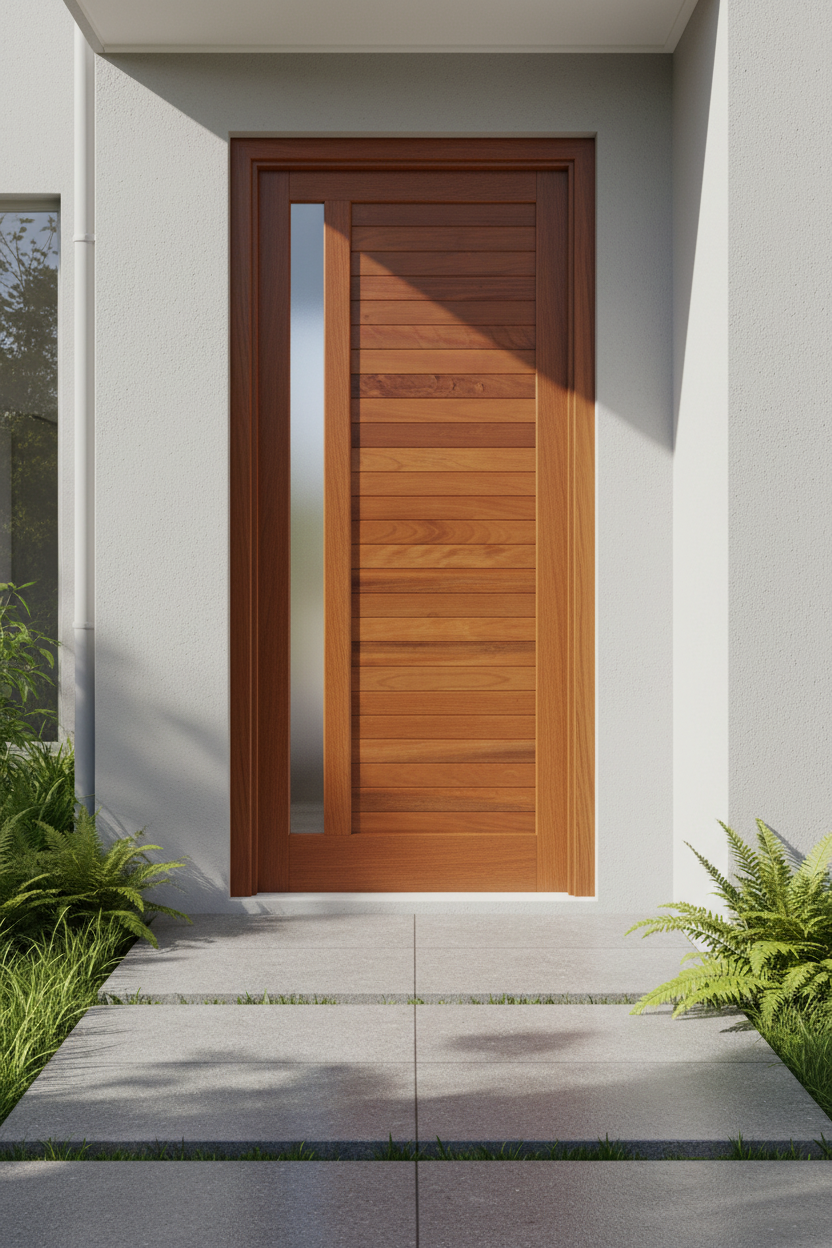Swartland Winsters PD80 Exterior Door 813 × 2032 – Horizontal Slatted with Glass Opening
