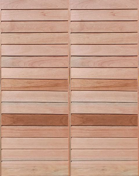 Pair 1613 Semi Solid Horizontal Slatted Meranti Doors