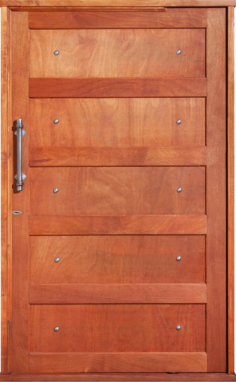 Cherry Studded 5 Panel Pivot Door Pre Hung 1200W X 2032