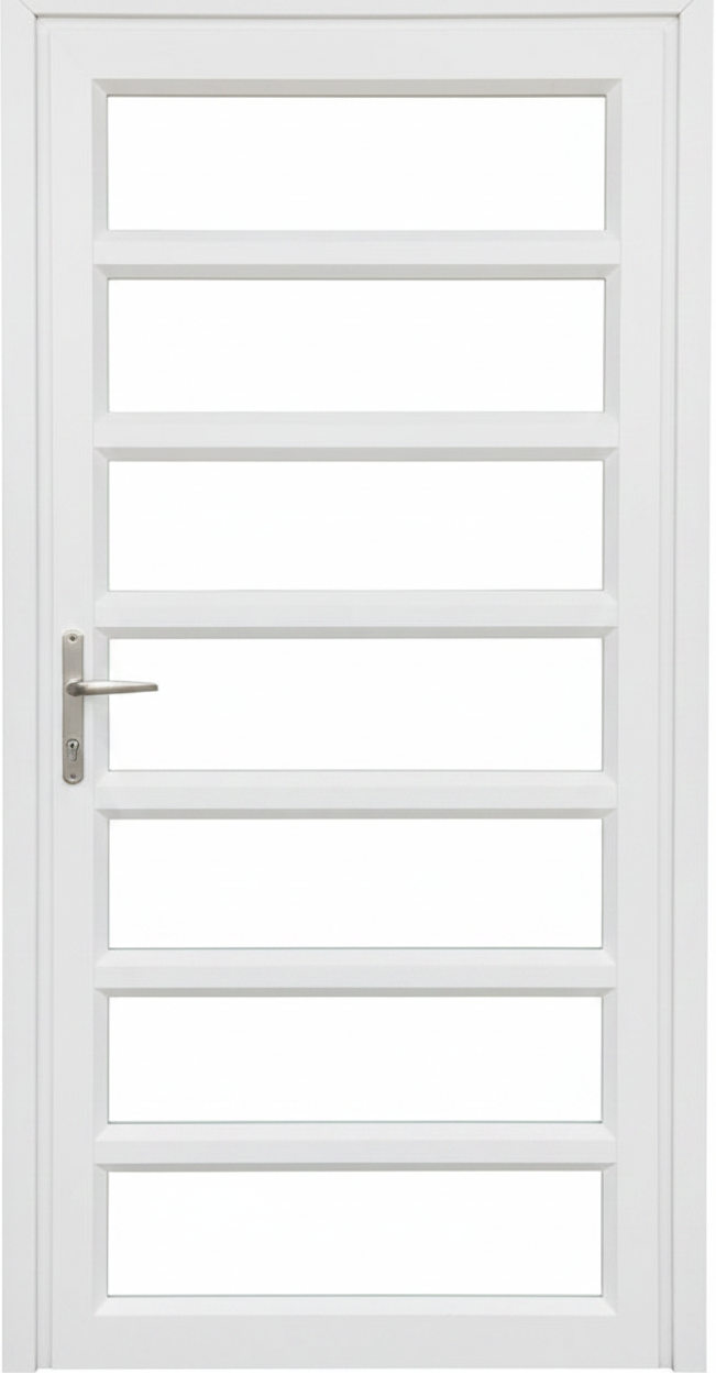 Kayo 7-Pane Horizontal Aluminium Door – Opens Inward | 900 × 2100