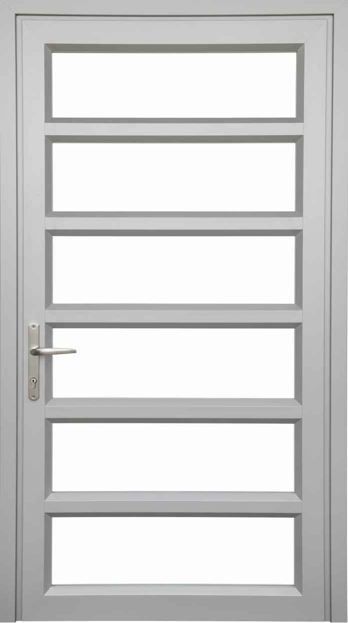 Kayo 7-Pane Horizontal Aluminium Door – Opens Inward | 900 × 2100