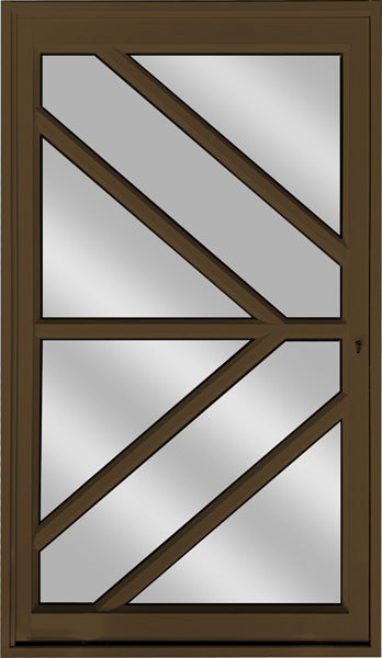 Kenzo Aluminium Diagonal Mirror Pivot Door 1200 X 2100