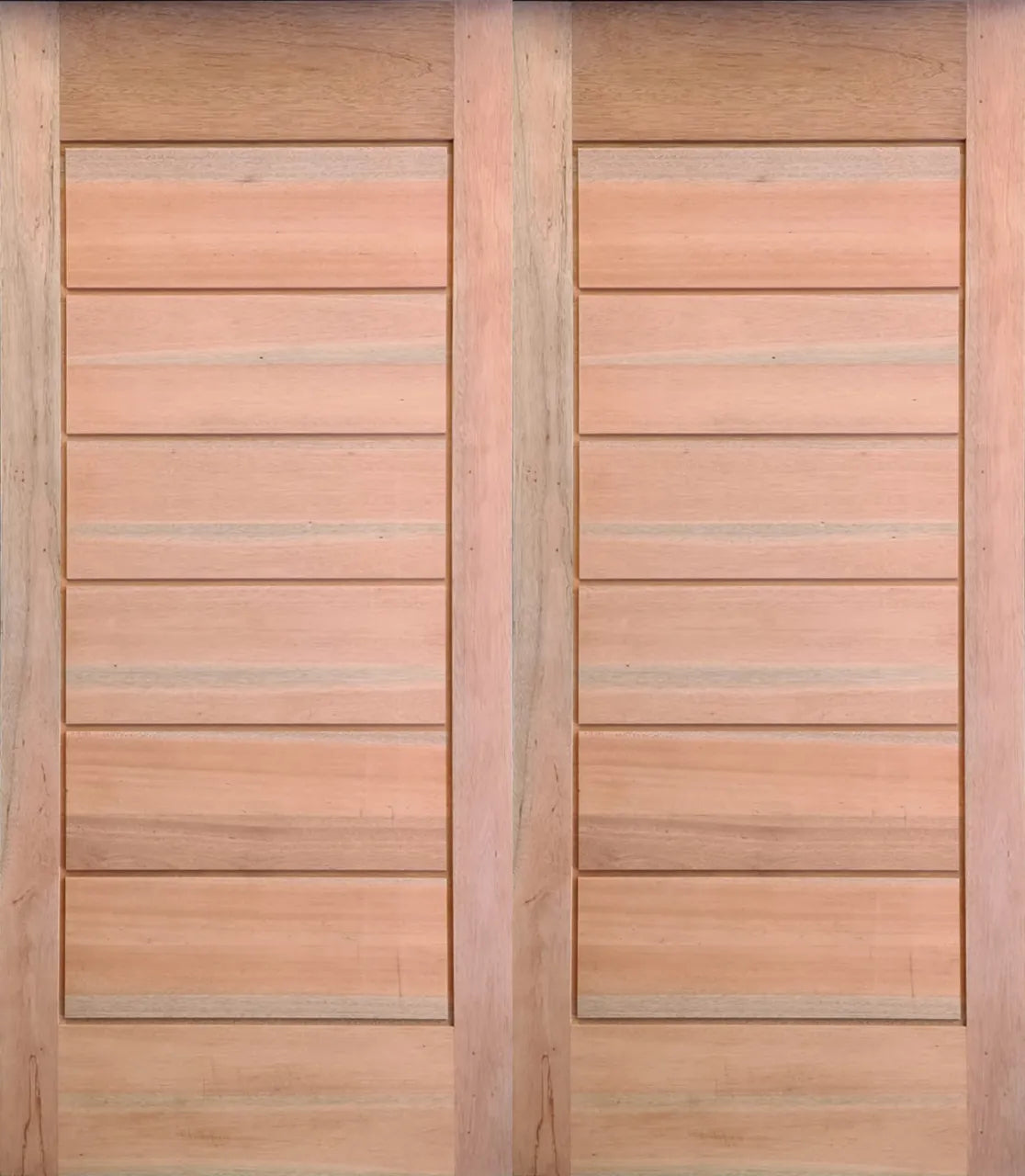 Pair Horizontal Wide Slatted Doors 1613 X 2032