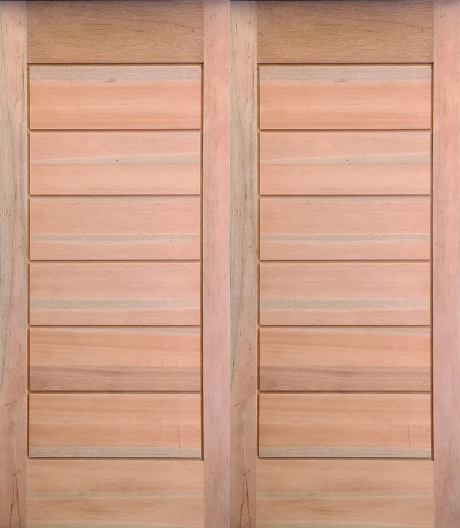 Pair Horizontal Wide Slatted Doors 1613 X 2032