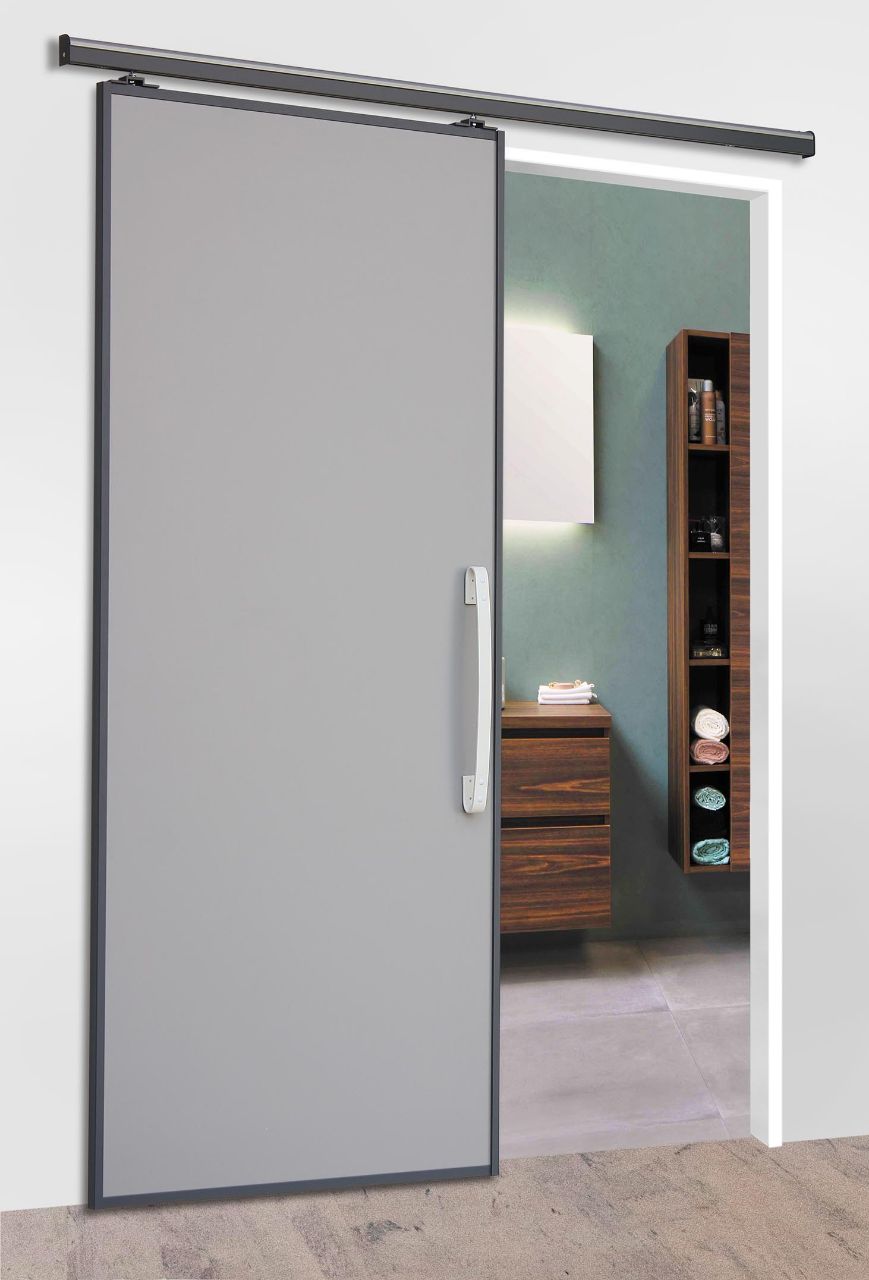 Arlo Grey Melamine Interior Sliding Door - Internal Doors - Doors Direct