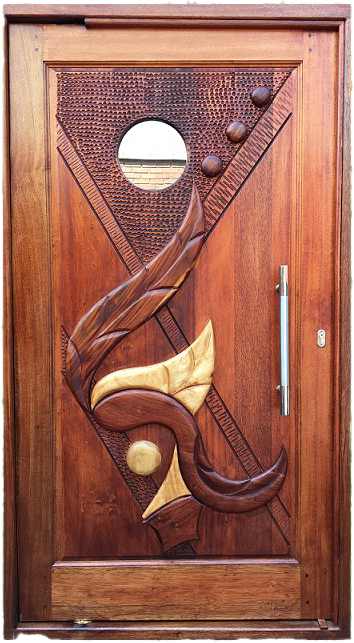A9 Pre Hung Pattern Porthole Pivot Door 1200W X 2120H 