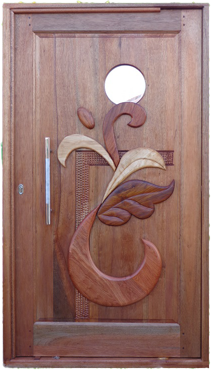 B6 Pattern Porthole Pivot Door 1200W X 2120H