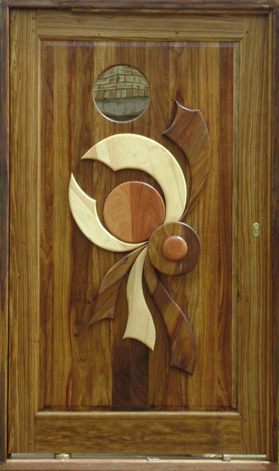 C2 Pattern Porthole Pivot Door 1200W X 2120H