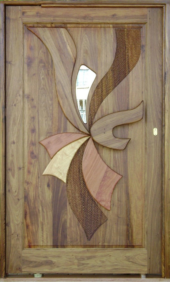 C6 Raised Pattern & Glass Pivot Door 1200W X 2120H