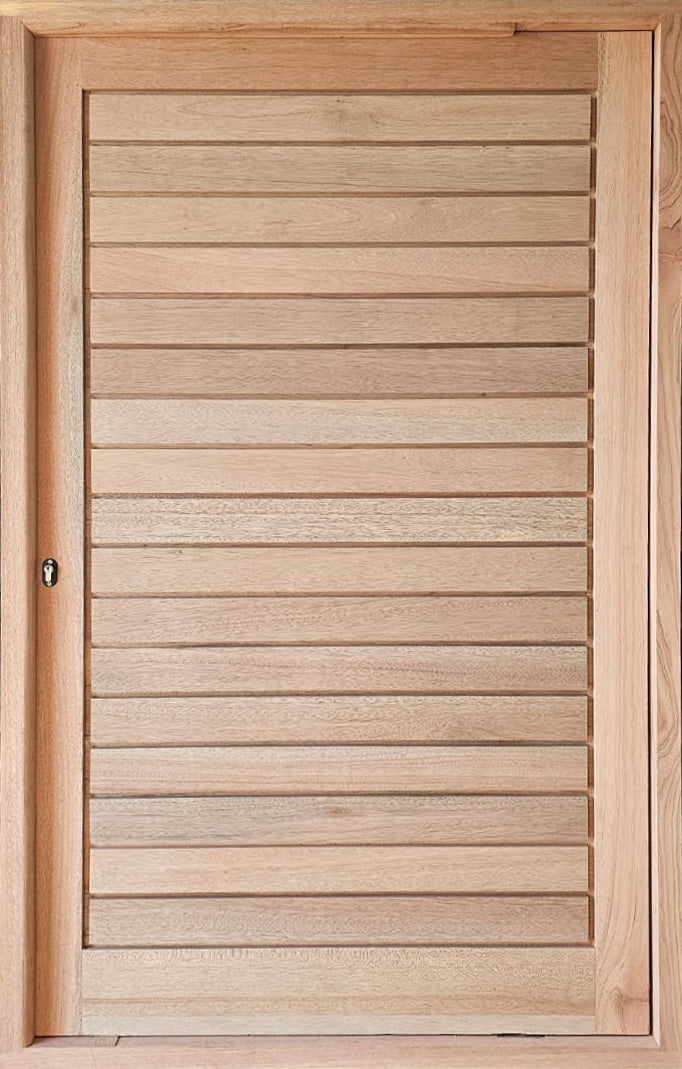 Horizontal Slatted Pivot Door Pre Hung in Frame 1200W X 2032H